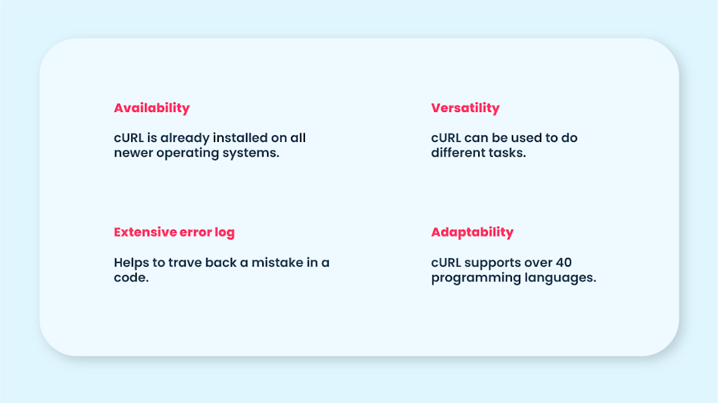 Advantages of using cURL.