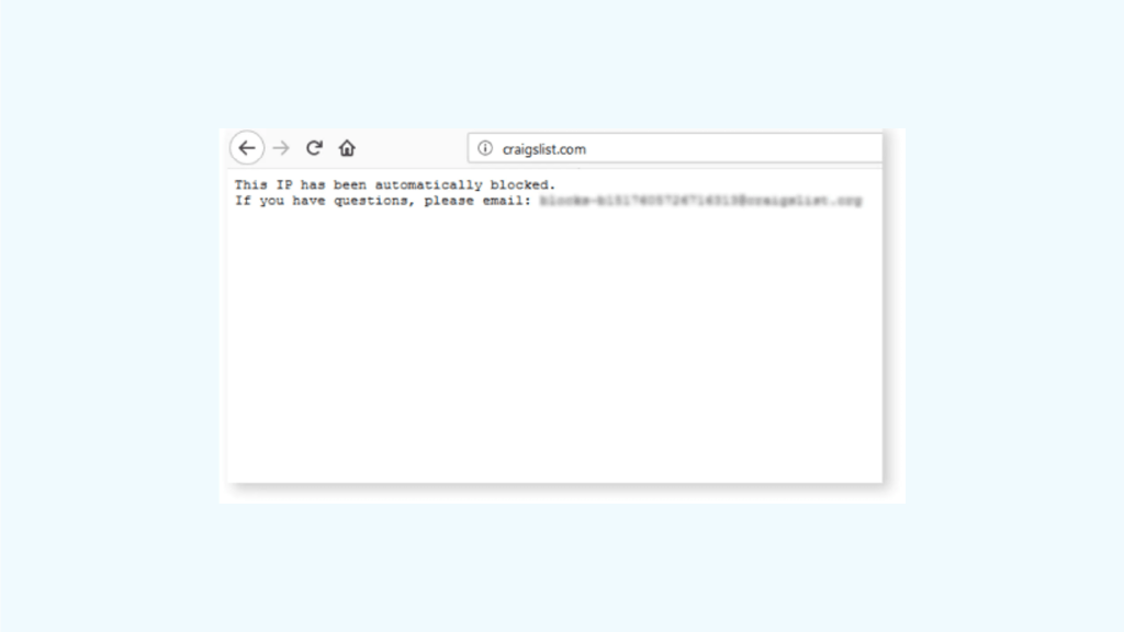 Craigslist blocked IP