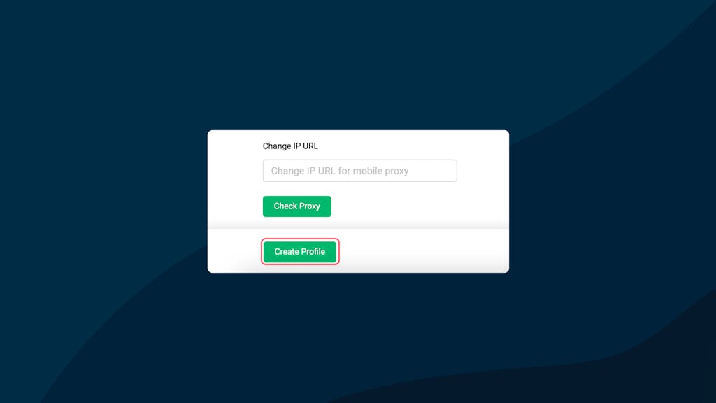 Create Profile button