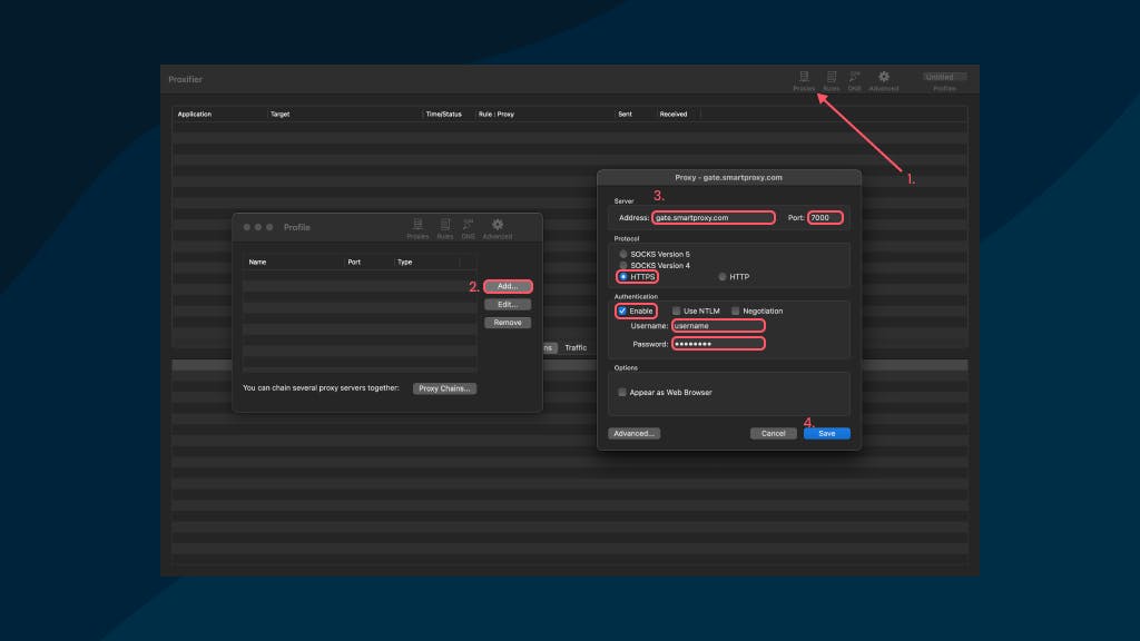 Proxifier - Add Profile