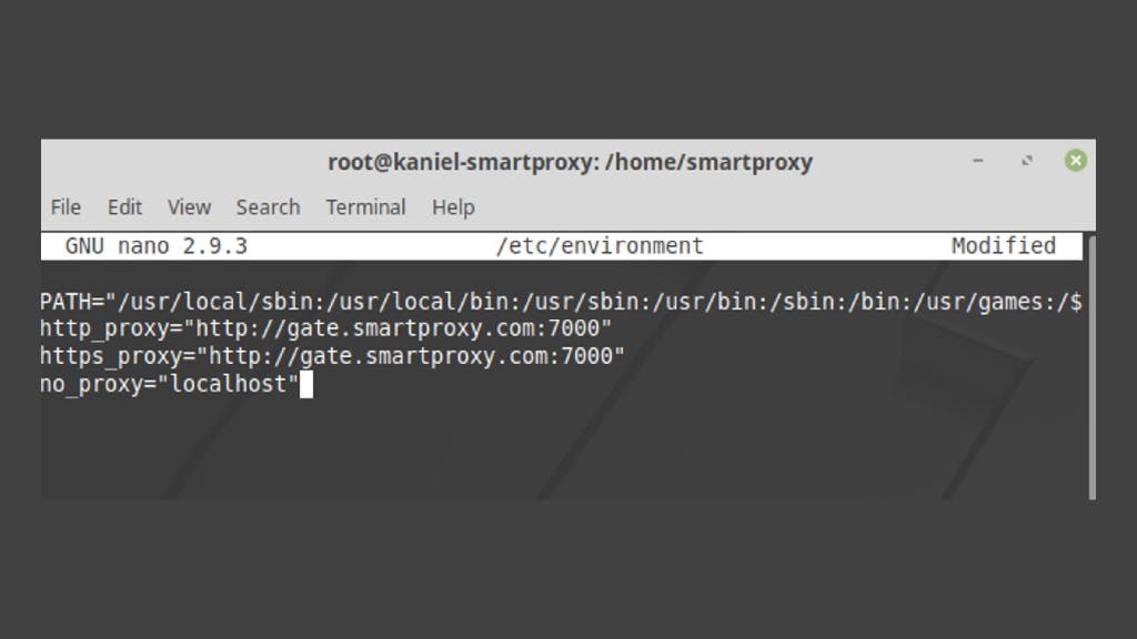 Smartproxy proxy settings on Linux