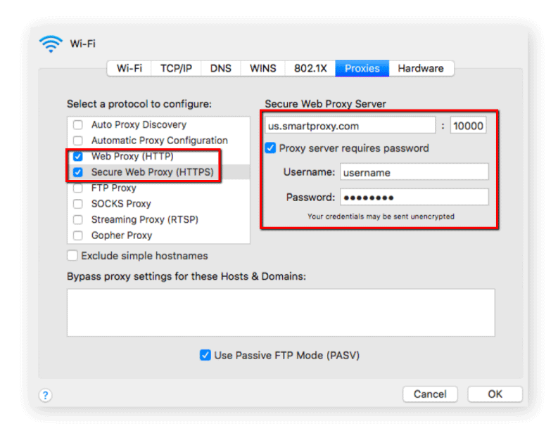 mac proxy setup mac proxy setup
