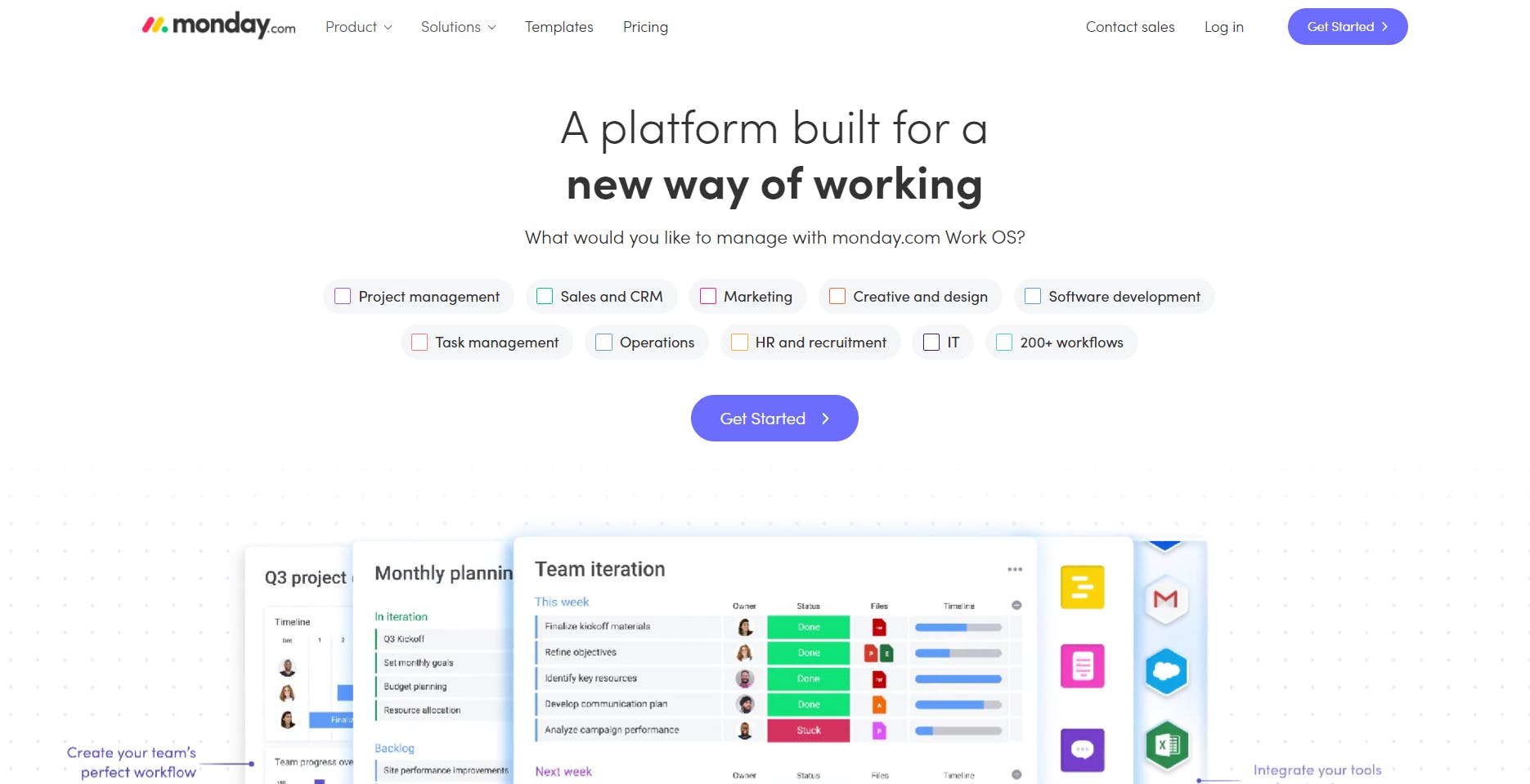 Monday.com's home page