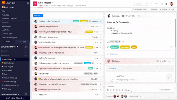 Video Conferencing and Task comments