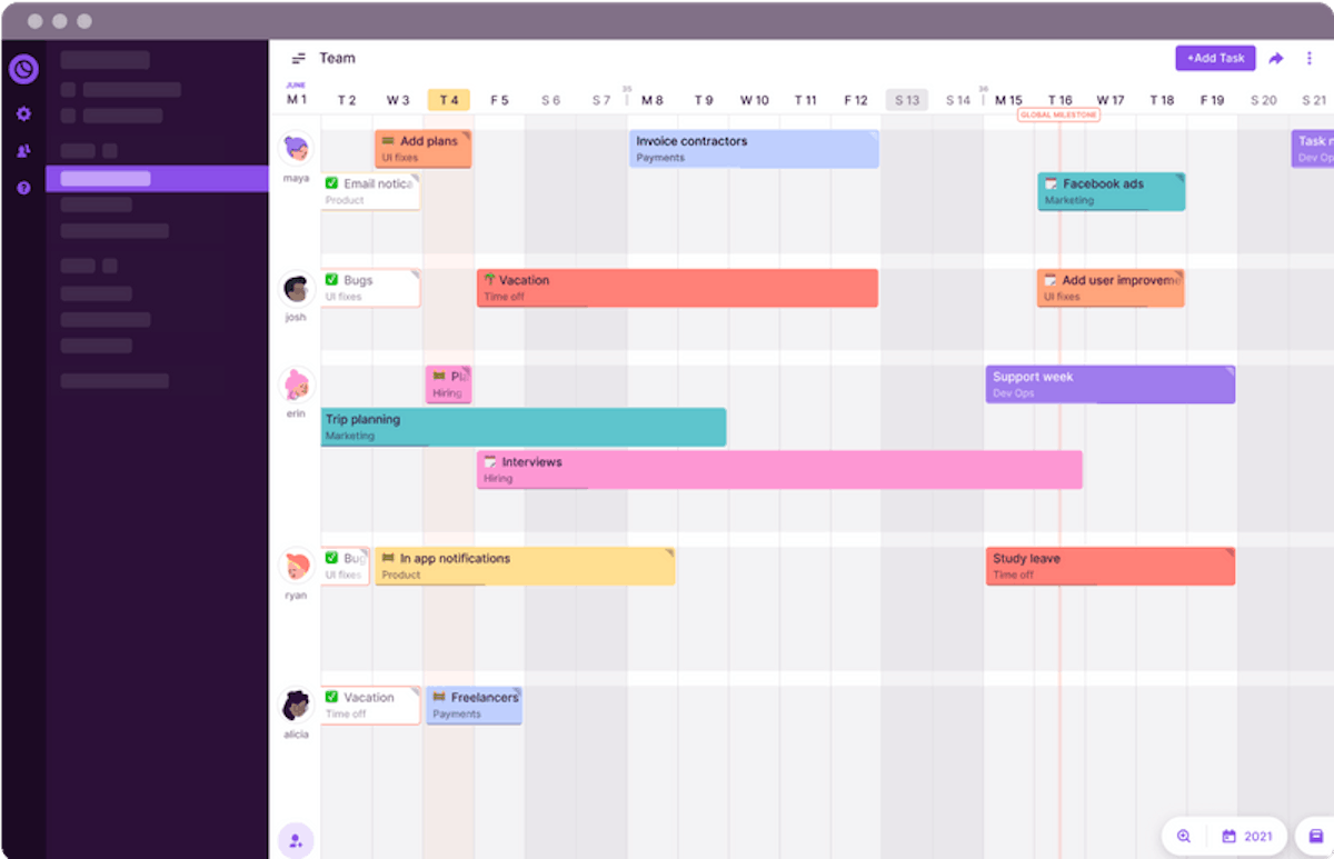 Toggl Plan resource planning