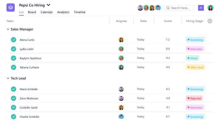 Hiring with SmartTask