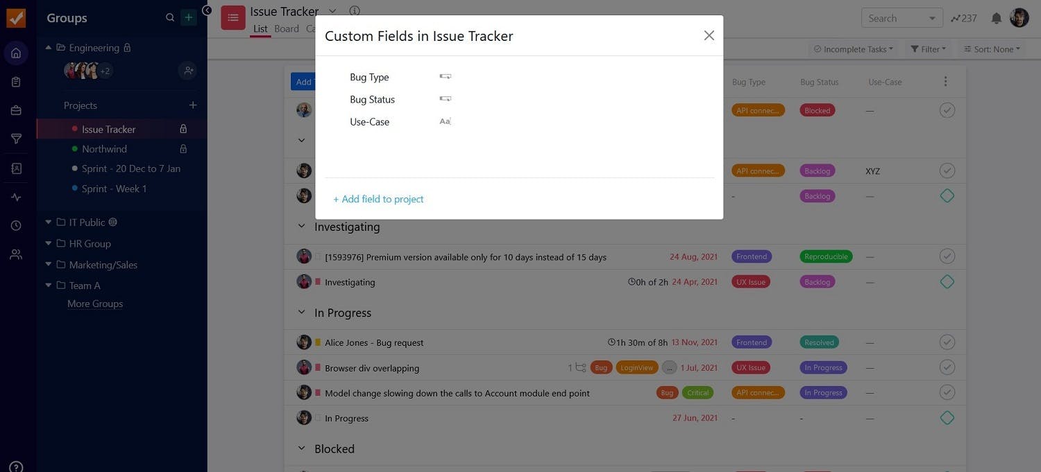 Add custom fields in SmartTask