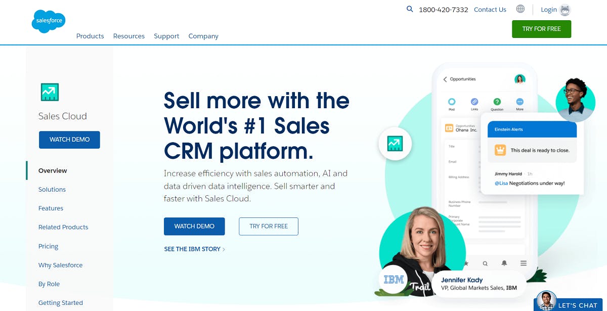 Salesforce CRM home page