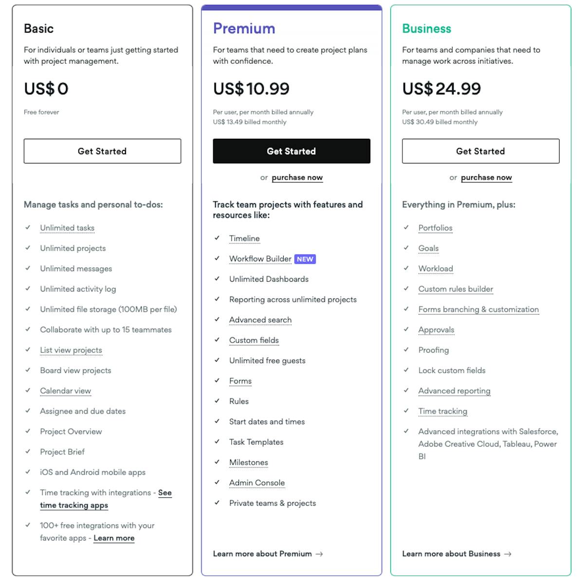 Asana Pricing