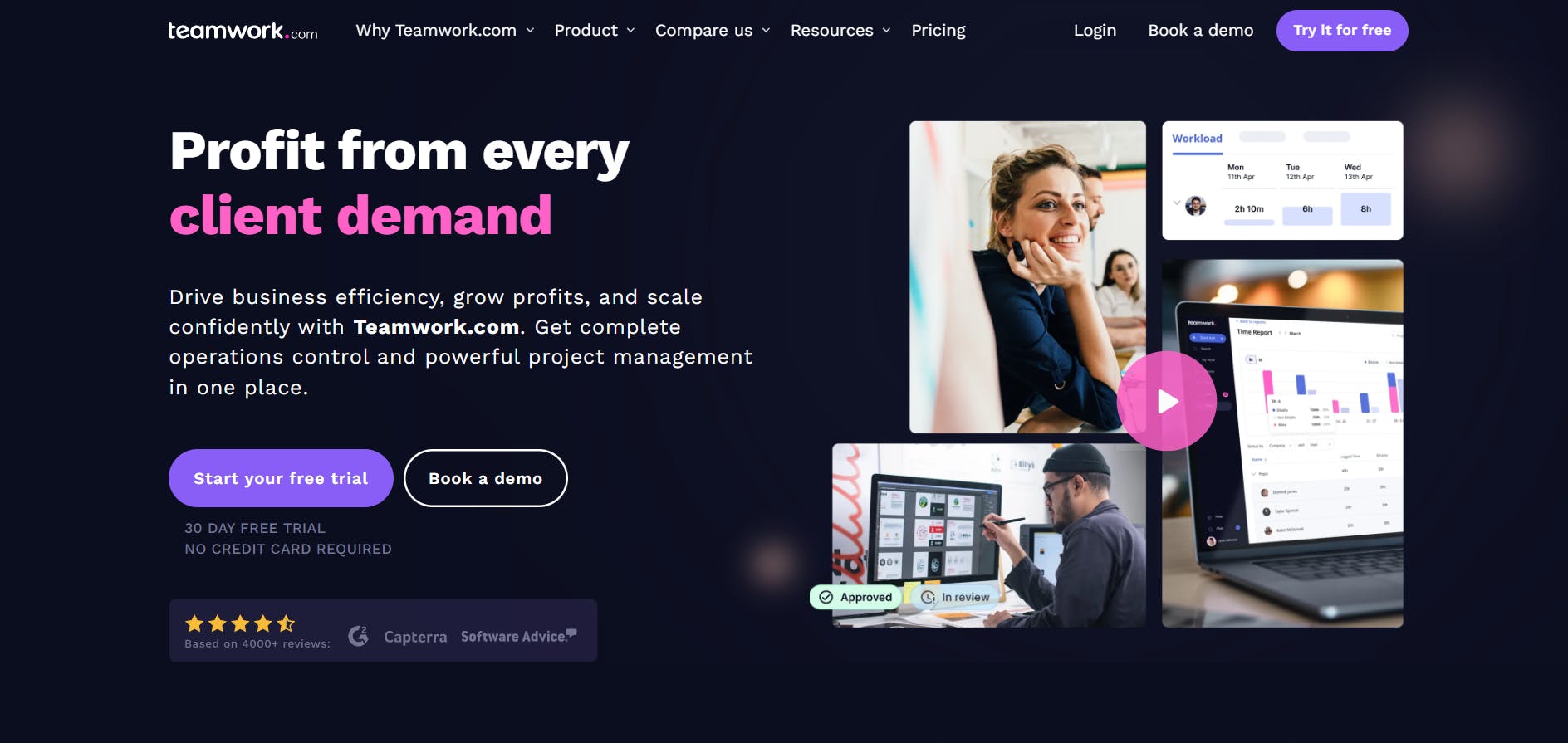 Teamwork's home page