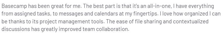 A positive review of Basecamp's features