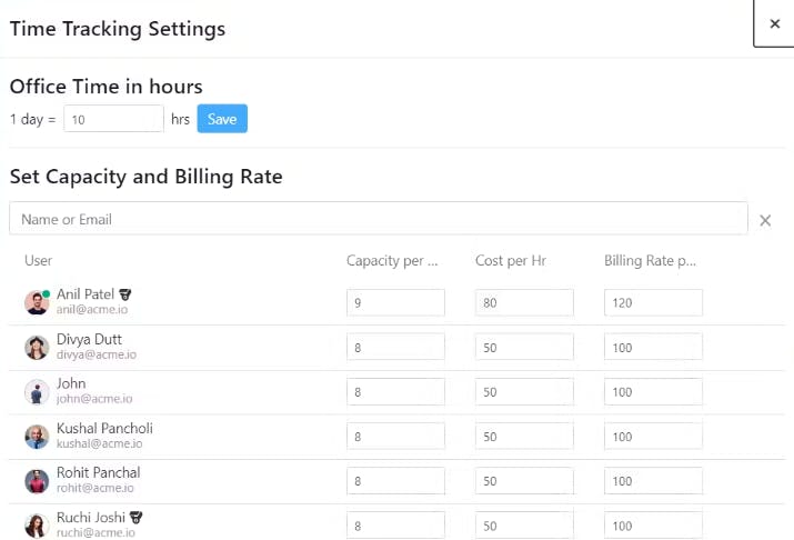 Estimating project costs in SmartTask