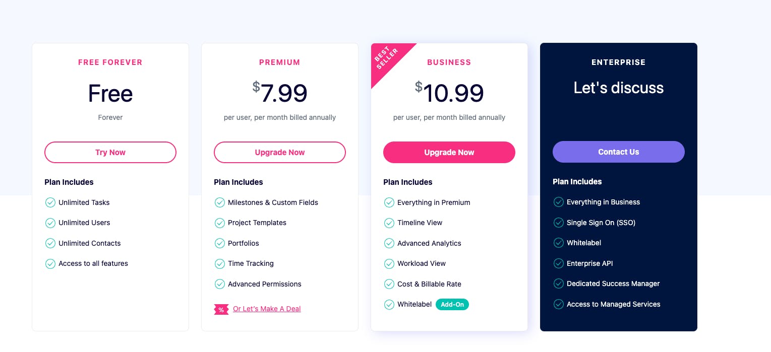 SmartTask's pricing