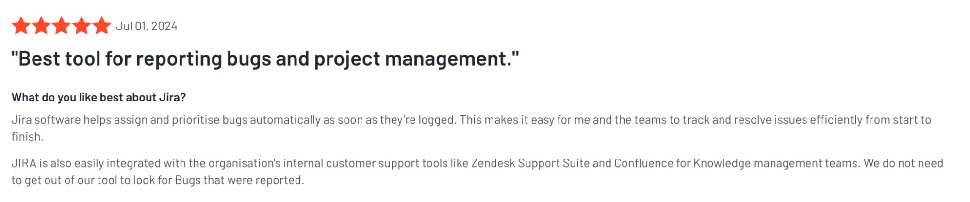 A positive review for Jira