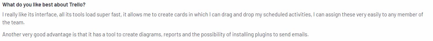 A positive review for Trello