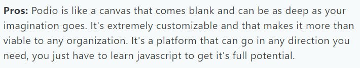 A positive review for Podio