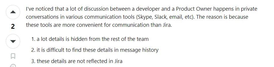 Feedback on Jira's communication features