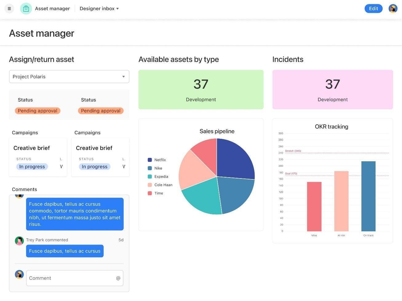 Airtable reporting dashboard