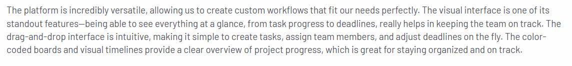 Positive review for Monday.com