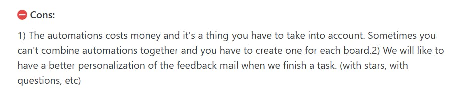 Negative review for Businessmap