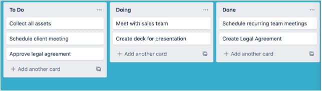 Lists in Trello