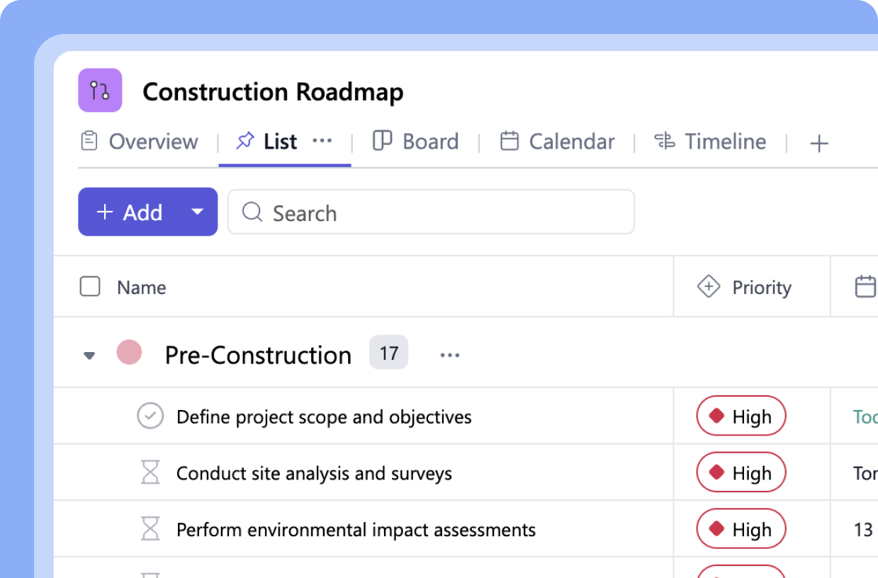 Construction Roadmap