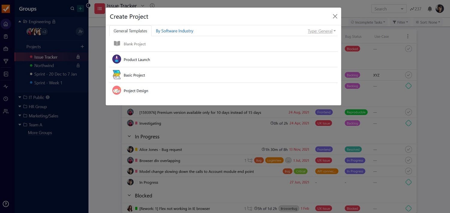 Create projects in SmartTask