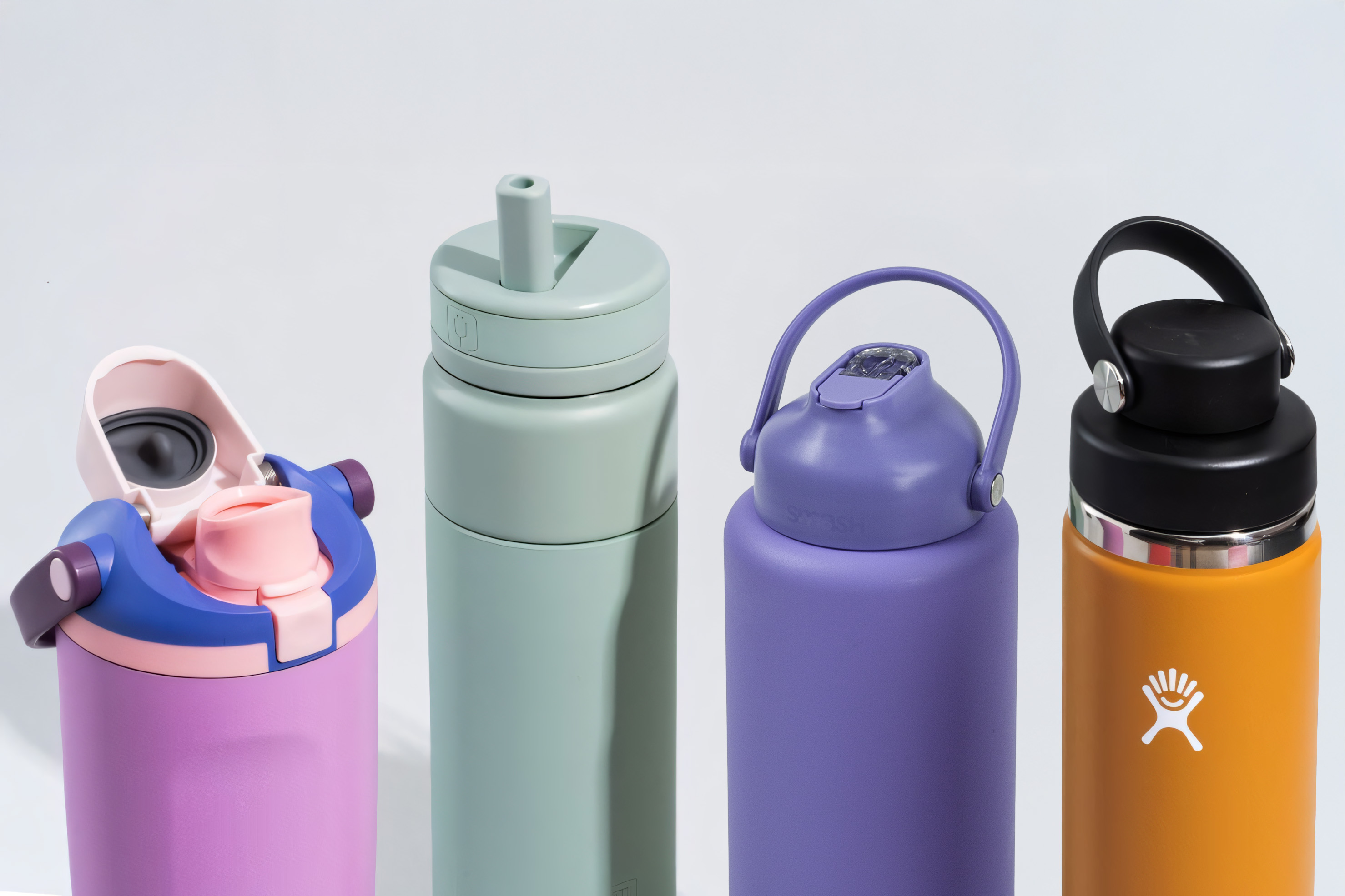 Water bottles by different brands