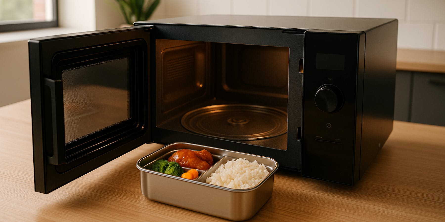 Stainless steel bento and microwave