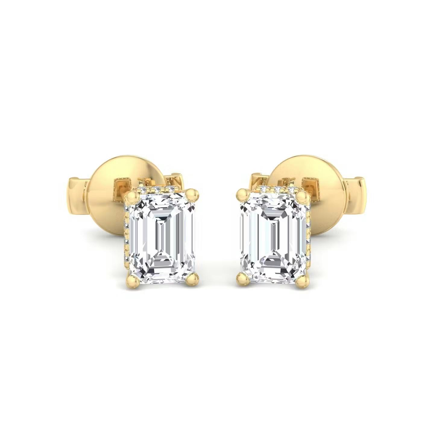 Buy High-quality Emerald-shaped Diamond Stud Earrings