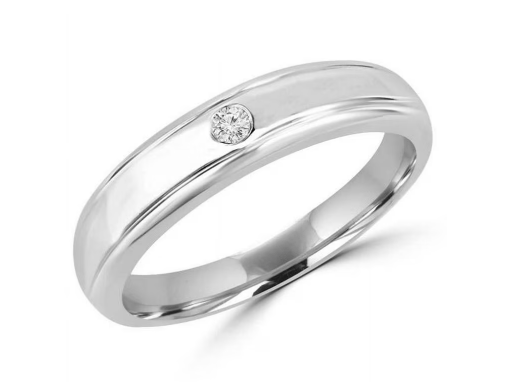 The Single Diamond Wedding Band