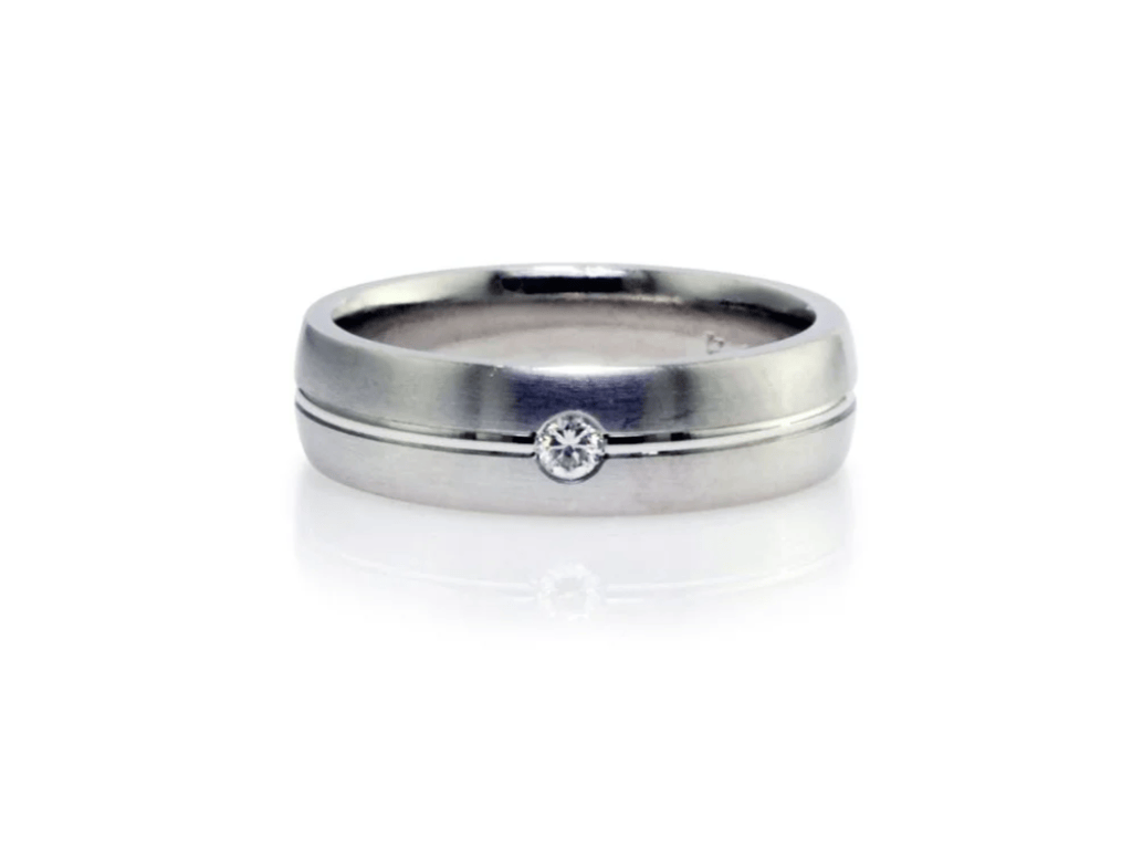 The Single Diamond Wedding Band
