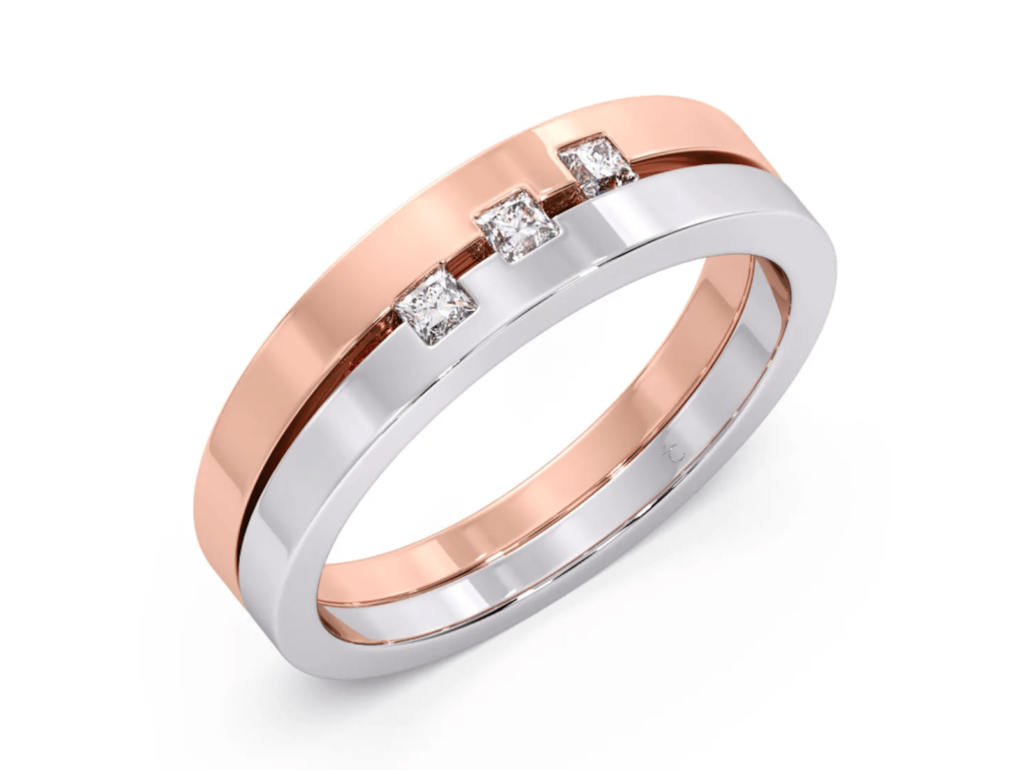 Mixed Metal Diamond Engagement Ring