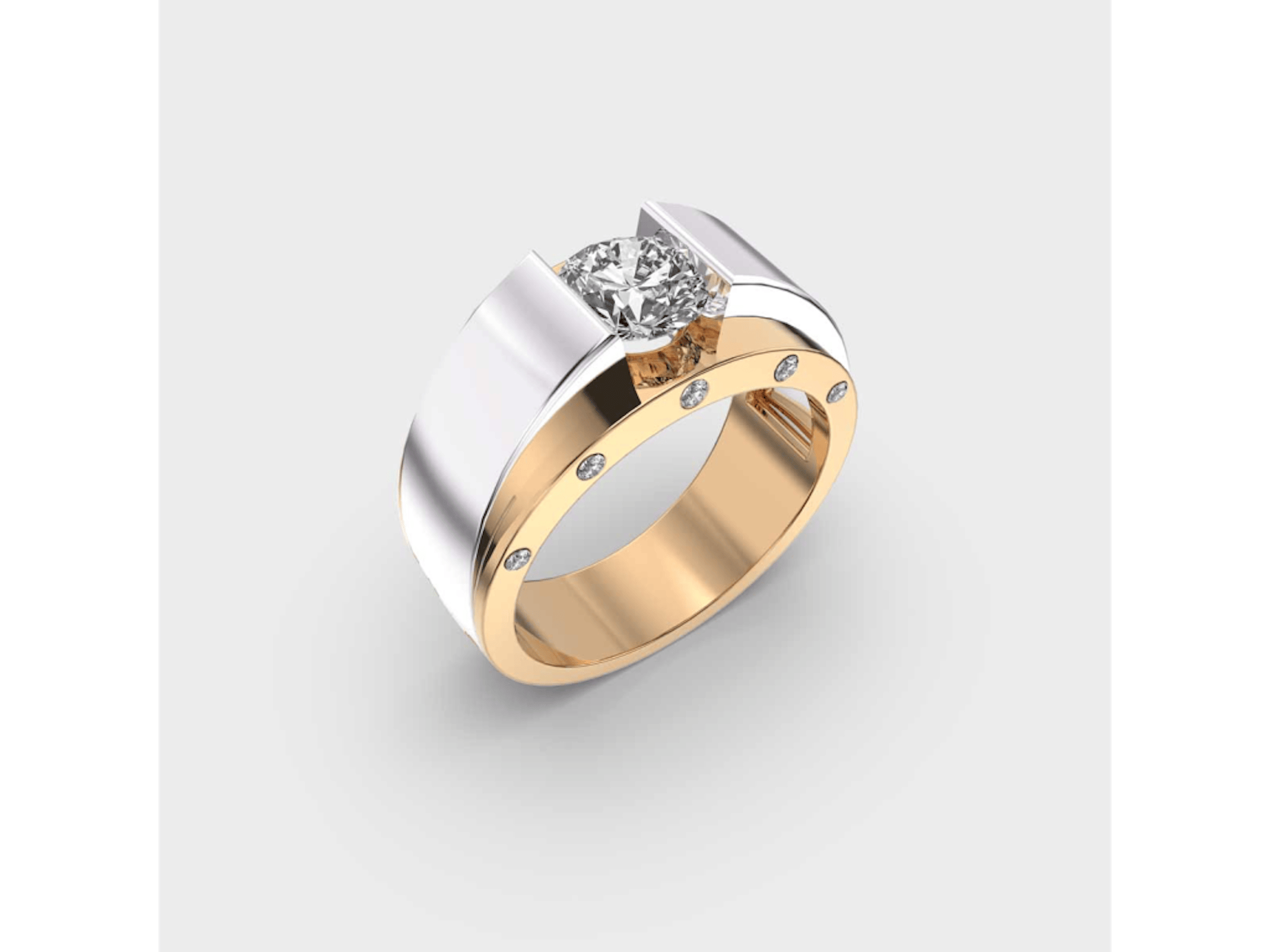 Two-Tone Diamond Wedding Bands