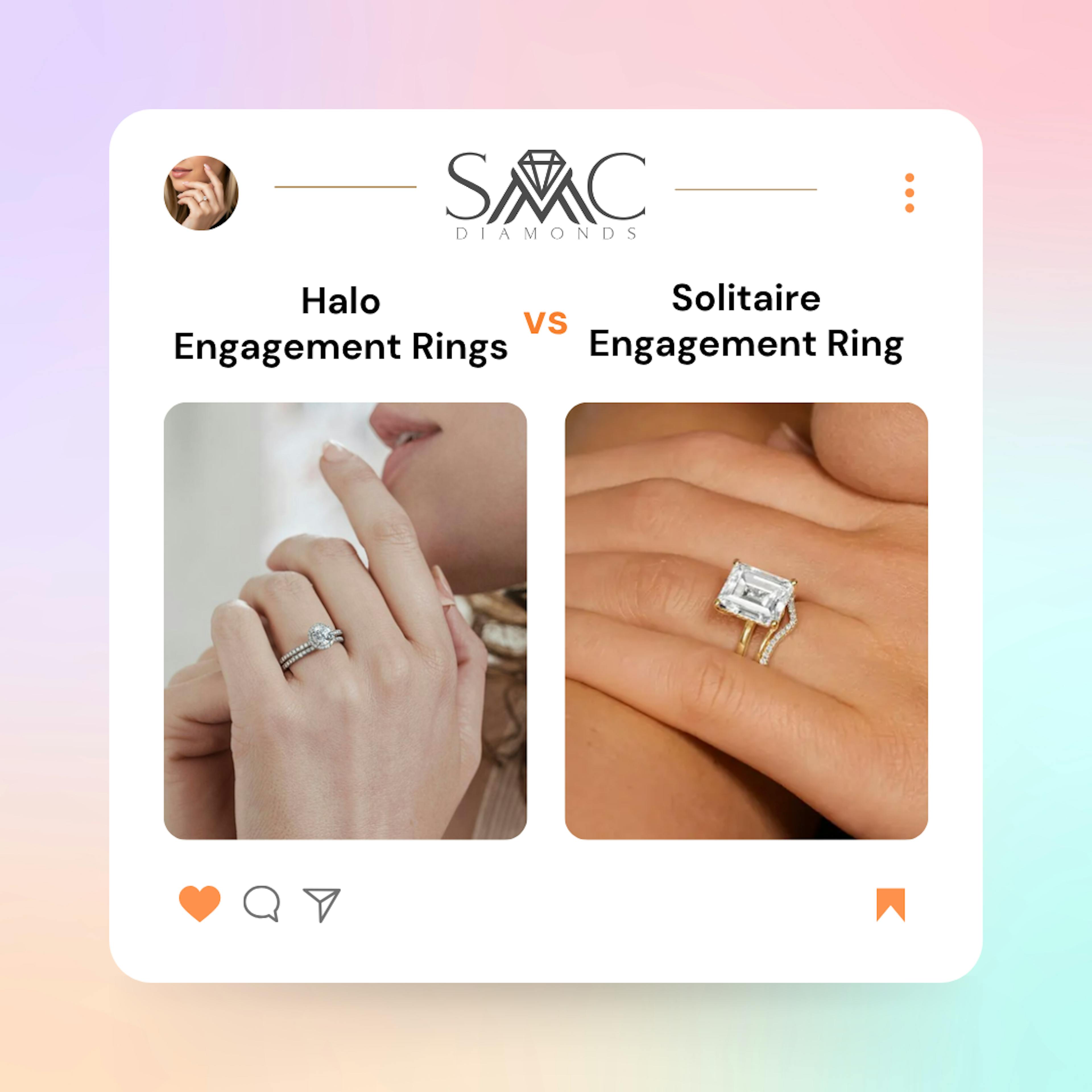 Halo vs. Solitaire Engagement Ring: Which Diamond Ring Should You Choose? 