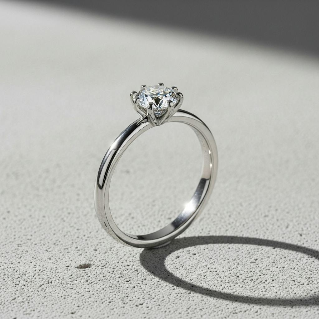 minimalist diamond engagement ring