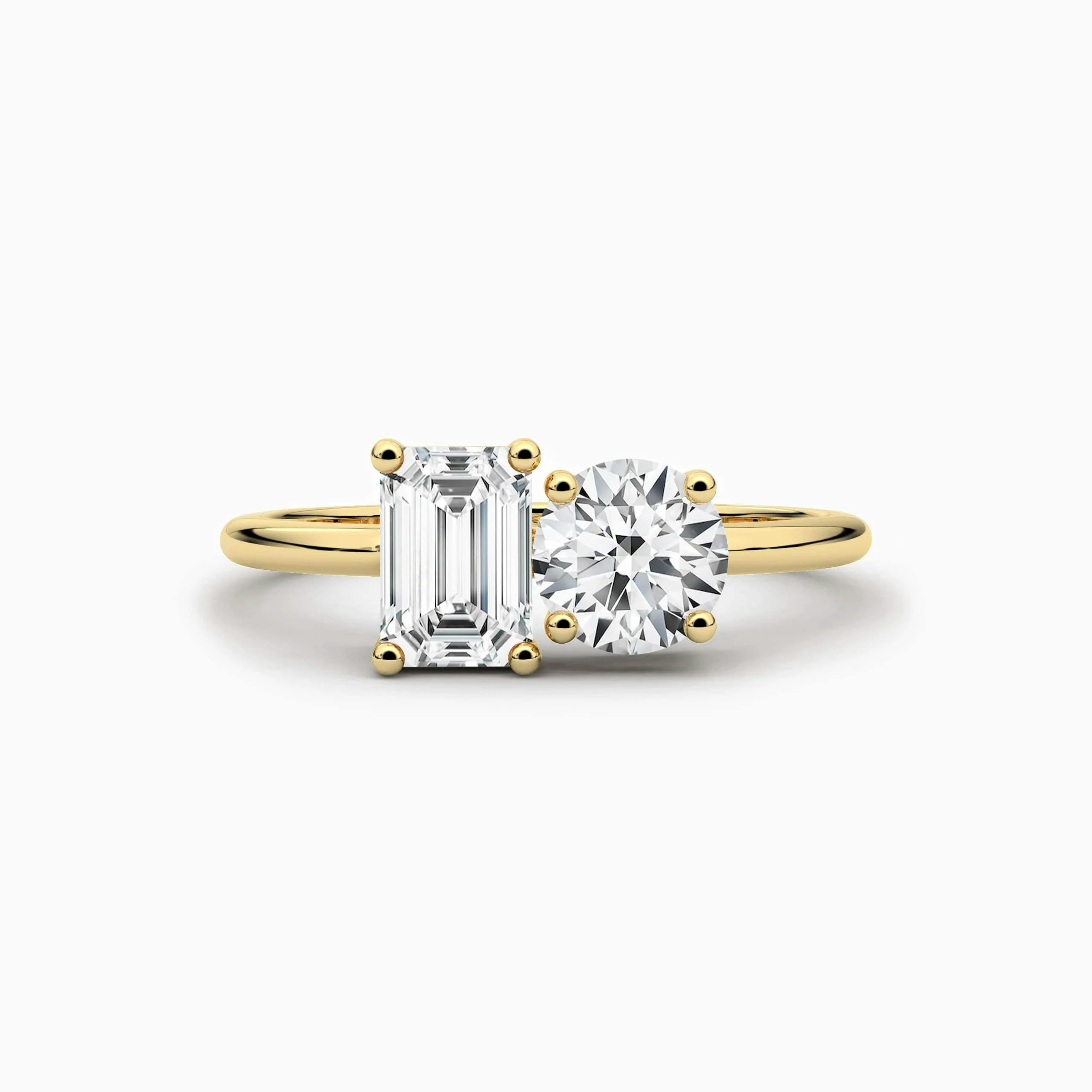 Round Brilliant + Emerald Cut