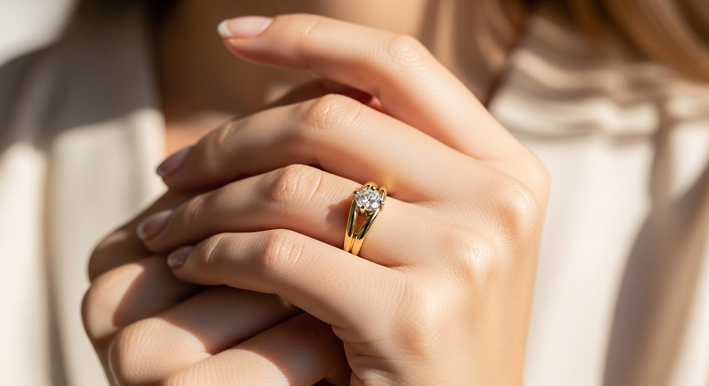 tension setting diamond rings women wearing