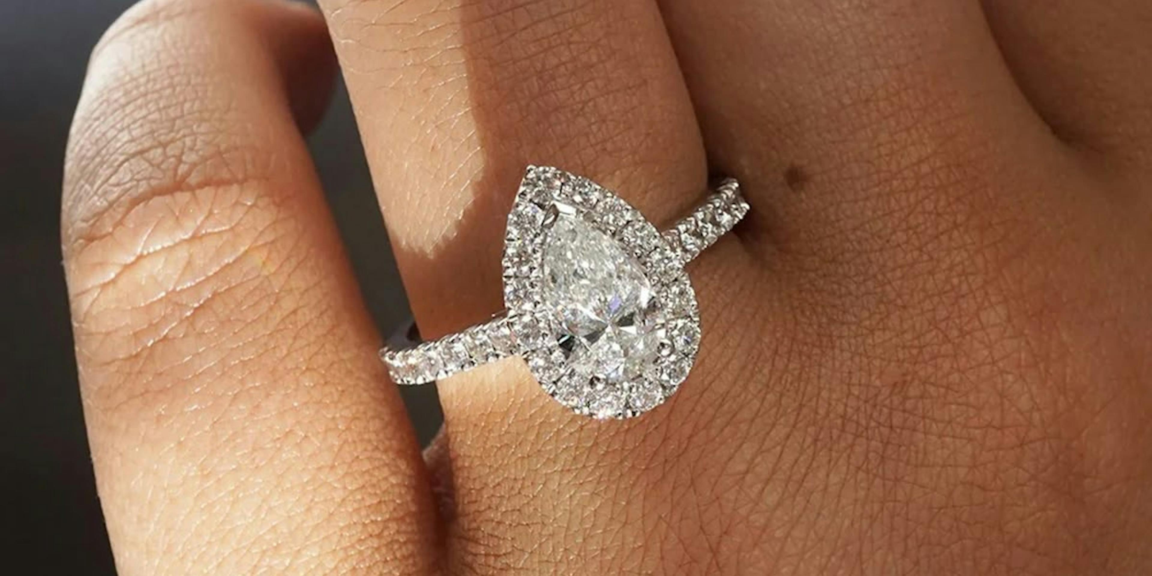 Pear Shaped Diamond Engagement Ring