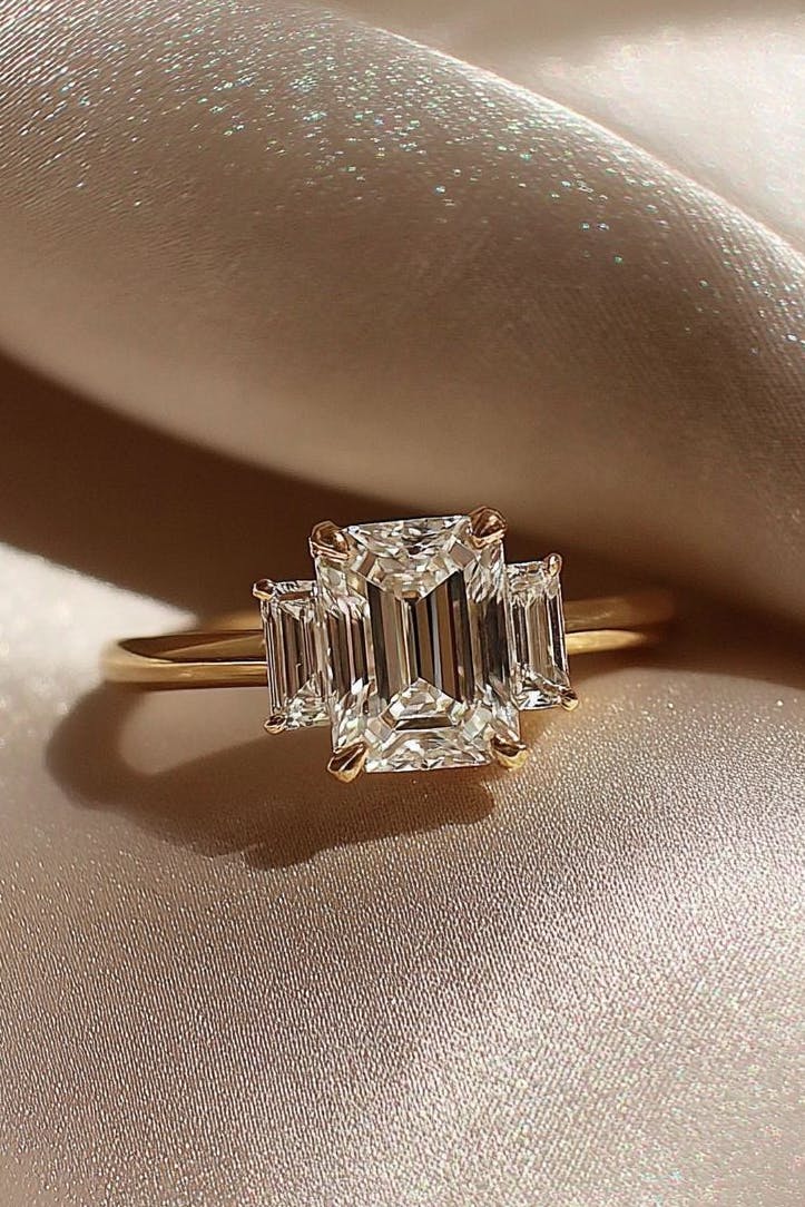Three-Stone Emerald Cut Ring