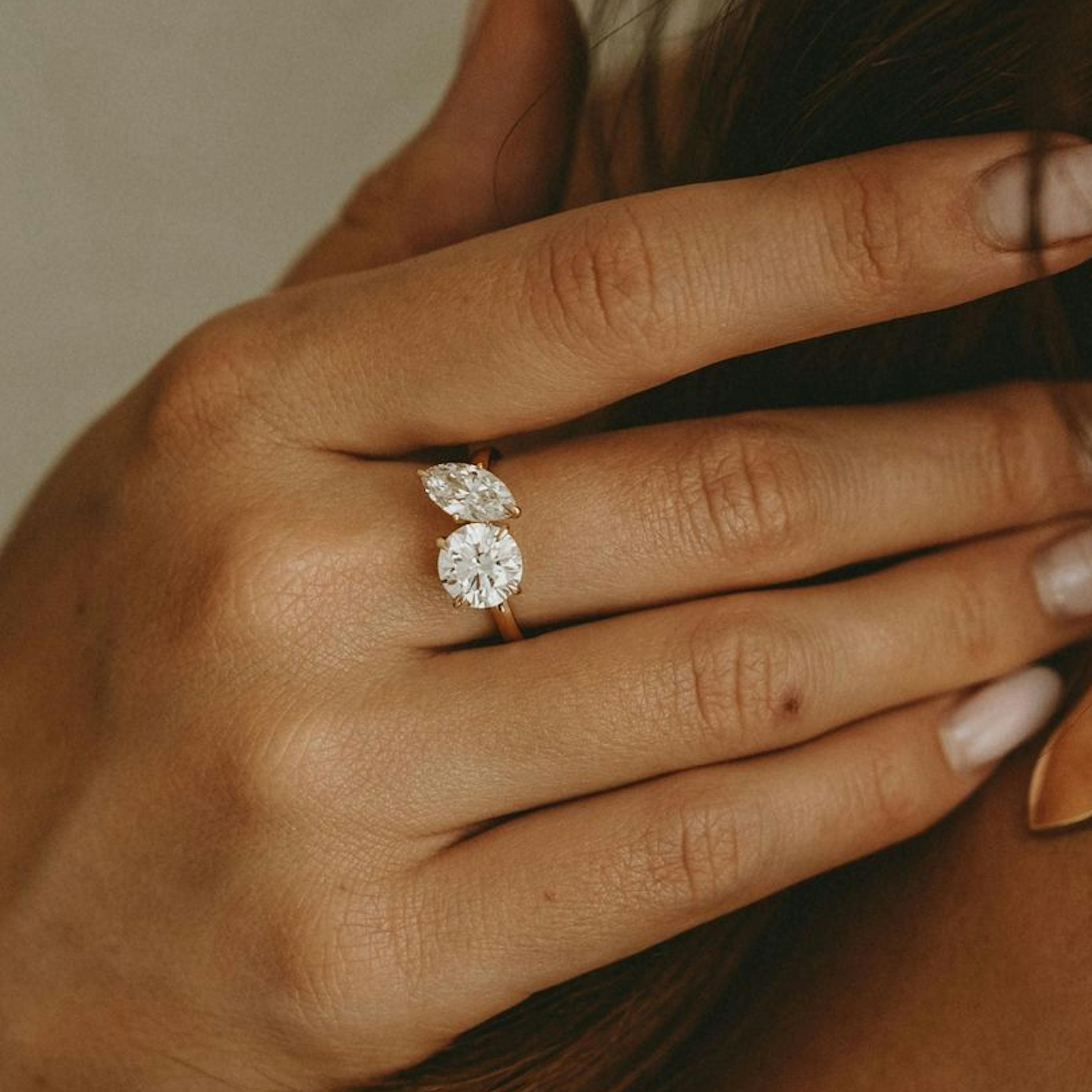 Modern Signet Style Diamond Rings