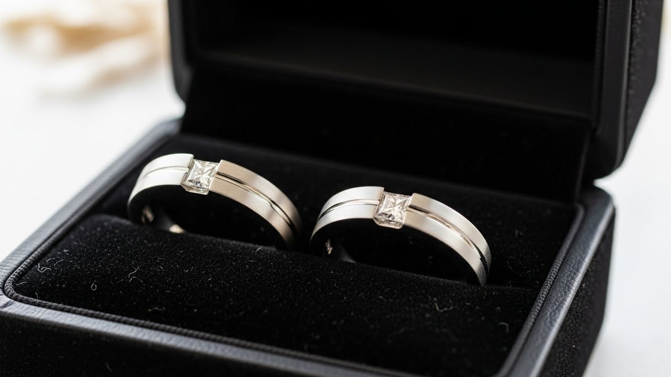 Modern Diamond Commitment Rings for couples