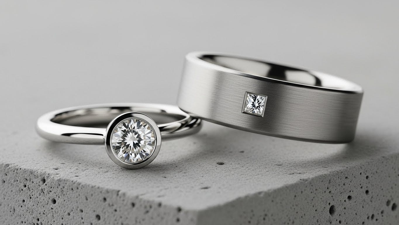 Modern Diamond Commitment Rings for couples