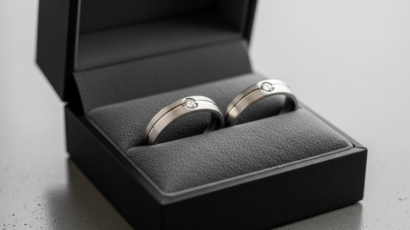 Modern Diamond Commitment Rings for couples