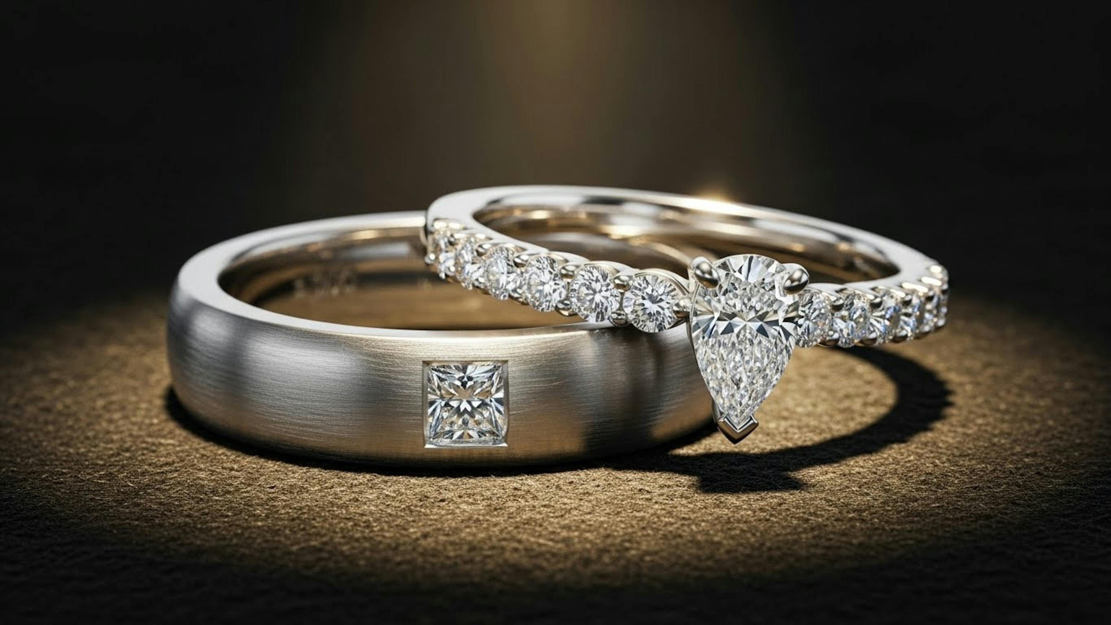 Modern Diamond Commitment Rings for Couples
