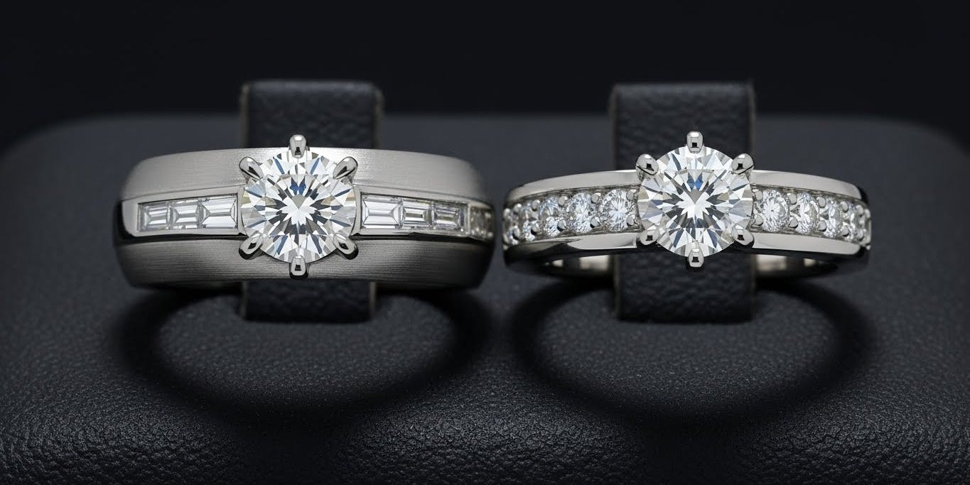 Modern Diamond Commitment Rings for Couples
