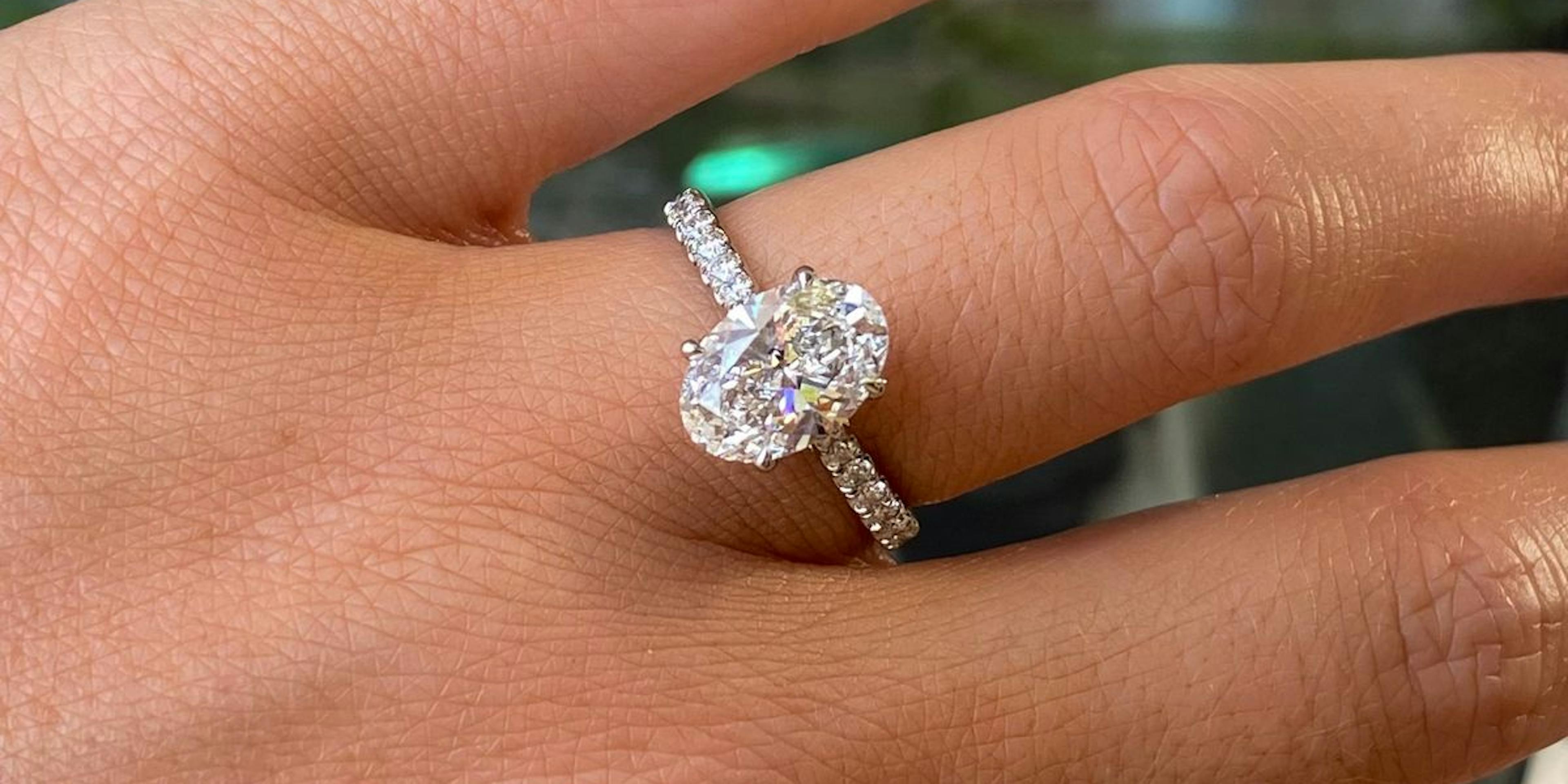 Elongated Diamond Shapes Engagement