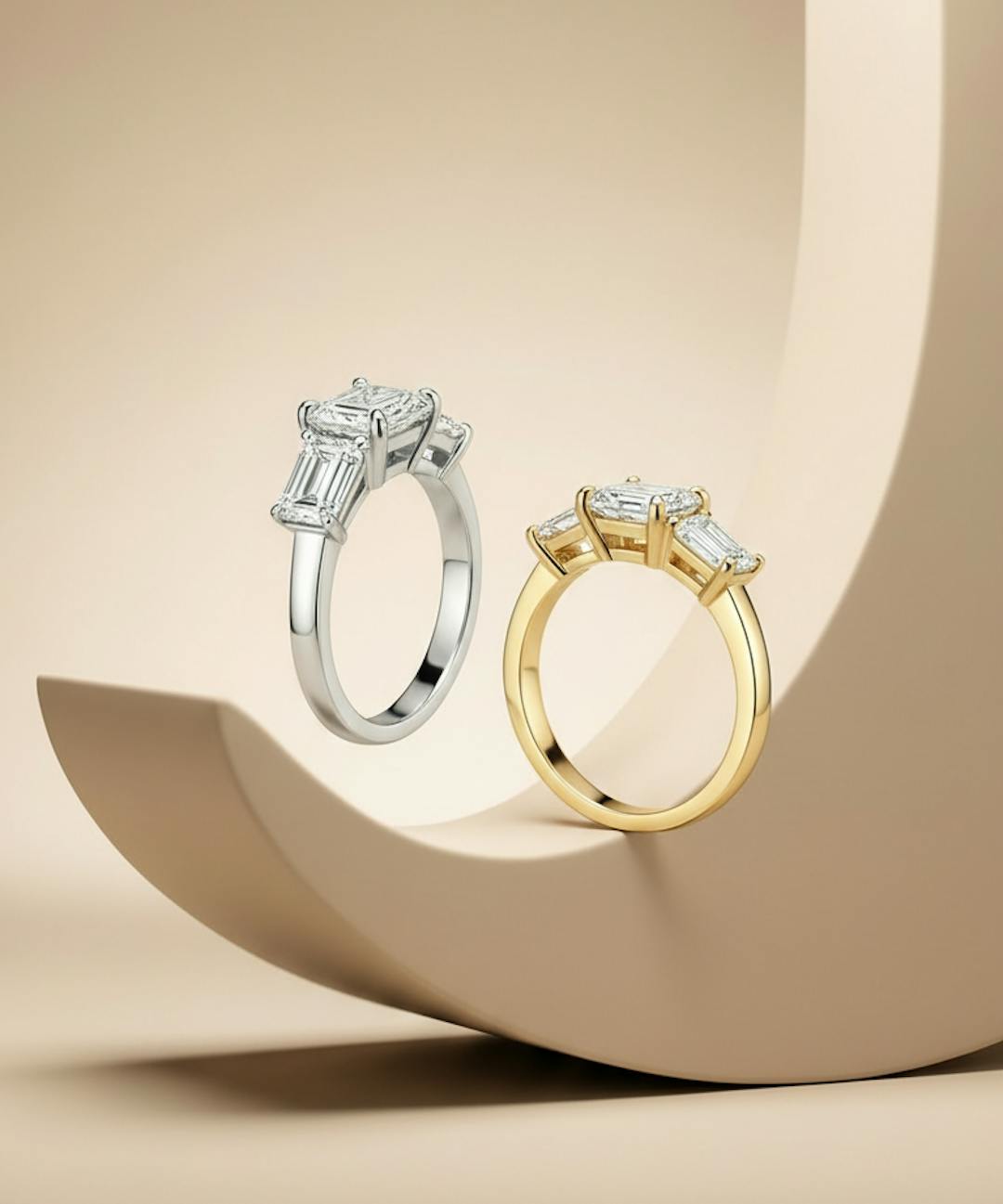 Threestone engagement ring