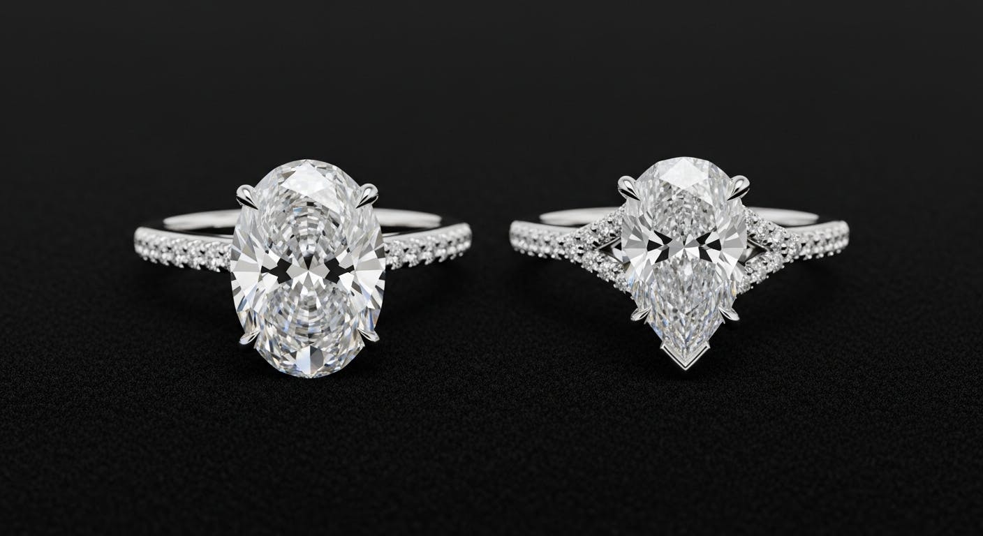 Diamond Settings for Oval & Diamond Settings for Pear