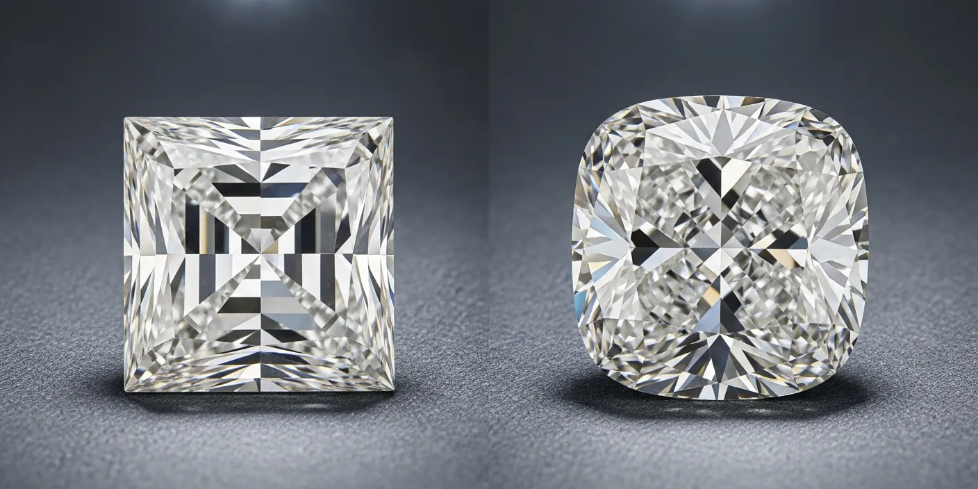 Princess Cut vs. Cushion Cut Diamonds